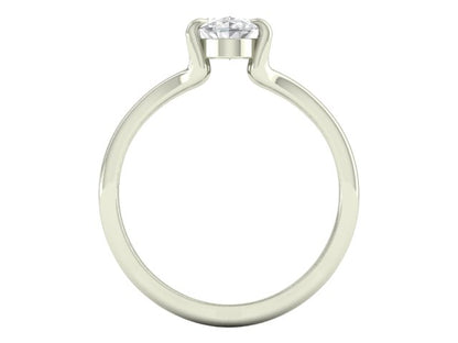 14kt Oval Diamond Flume Engagement Ring