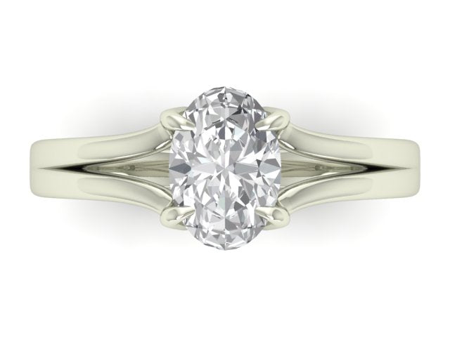 14kt Oval Diamond Flume Engagement Ring