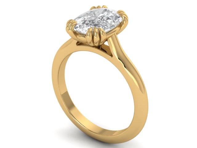 14kt Cushion Cut Element Views Engagement Ring