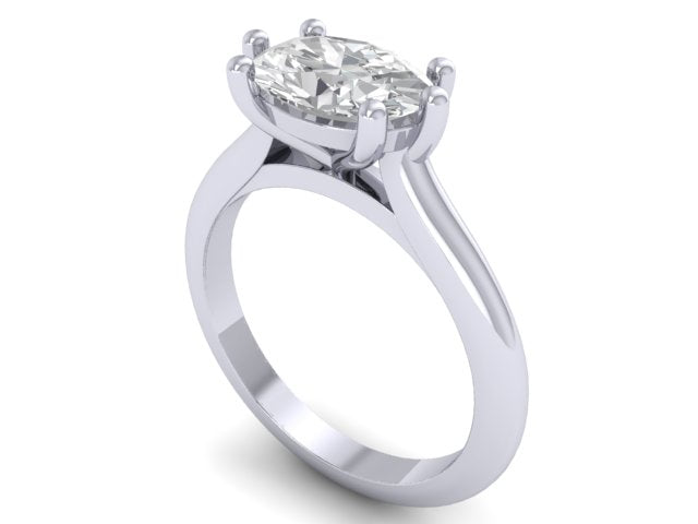 Plt Oval Diamond Horizons Engagement Ring