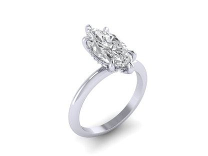 Plat Marquise Diamond Views Engagement Ring