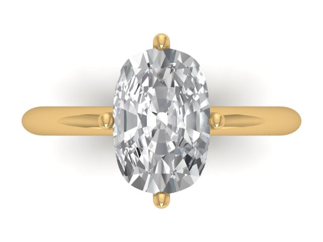 14kt Cushion Compass Guides Engagement Ring