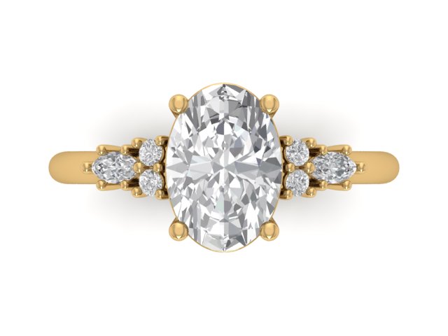 14kt Marquise Diamond Trails Engagement Ring