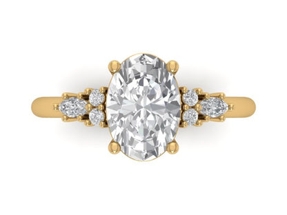 14kt Marquise Diamond Trails Engagement Ring