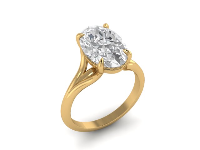 14kt Oval Diamond Frescoes Engagement Ring