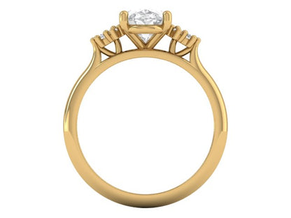 14kt Oval Diamond Balance Engagement Ring