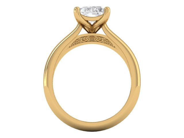 14kt Scrolled Frescoes Engagement Ring