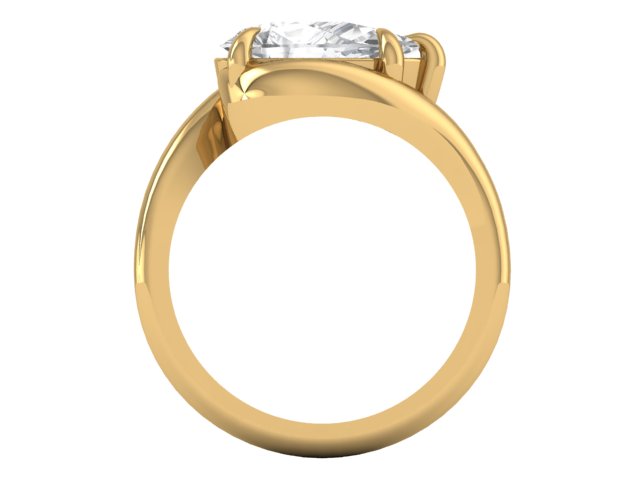 14kt Golden Teardrop Caress Engagement Ring