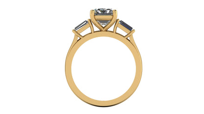 14kt Baguette River Engagement Ring