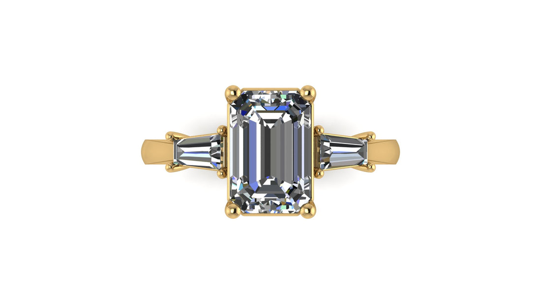 14kt Baguette River Engagement Ring