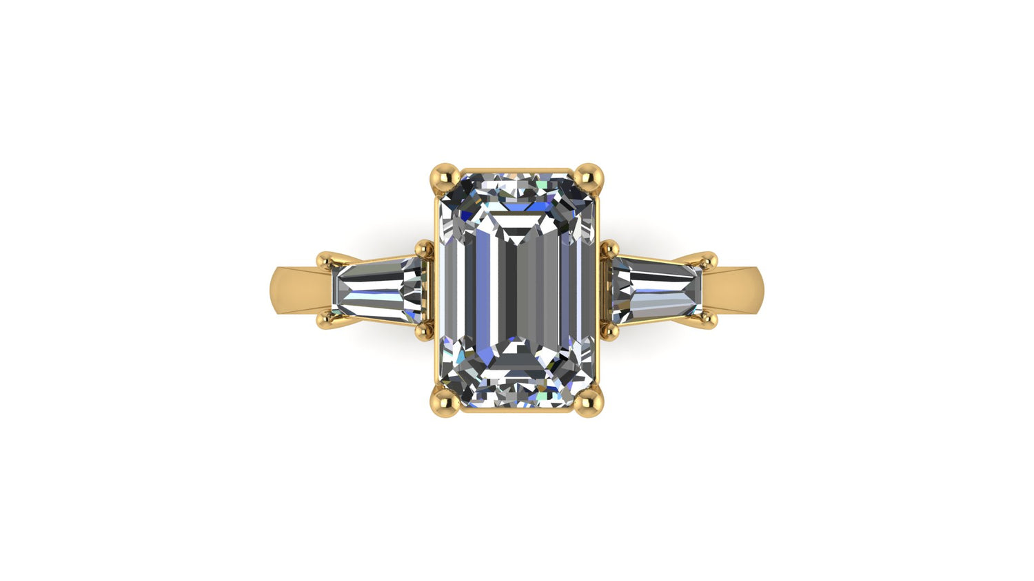 14kt Baguette River Engagement Ring