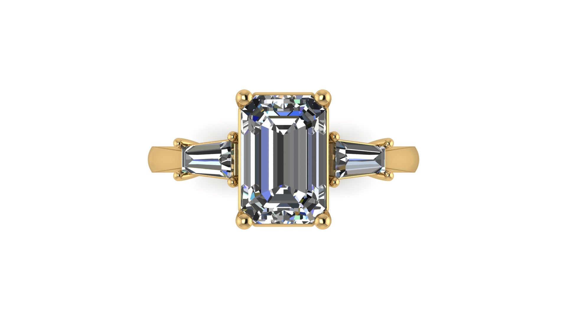 14kt Baguette River Engagement Ring