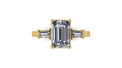 14kt Baguette River Engagement Ring