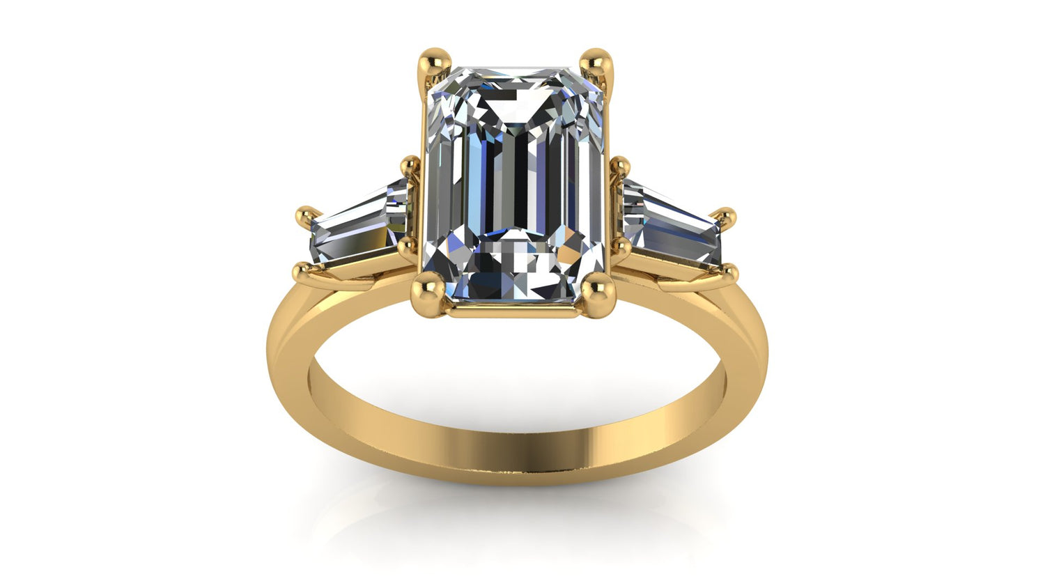 14kt Baguette River Engagement Ring