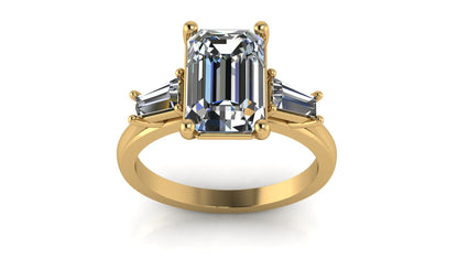 14kt Baguette River Engagement Ring