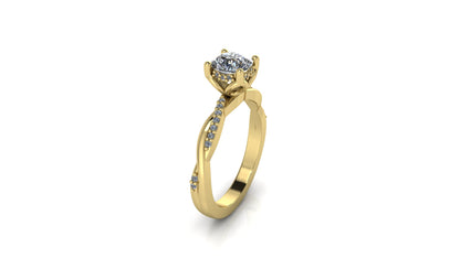 14kt Diamond Lace Engagement Ring