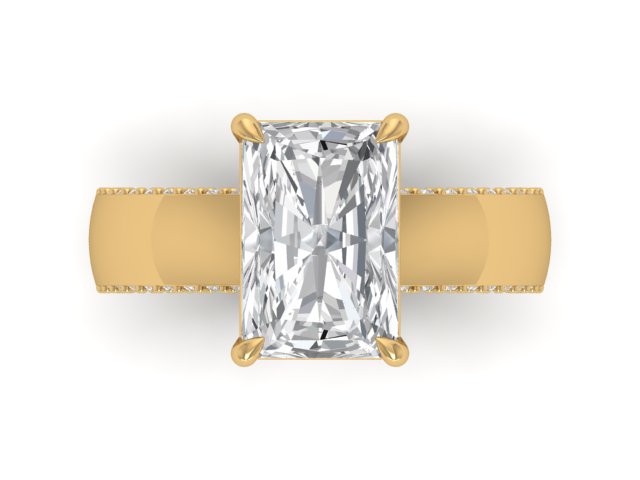 14kt Radiant Glamour Engagement Ring