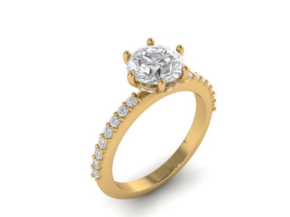 14kt Round Diamond Devotion Engagement Ring