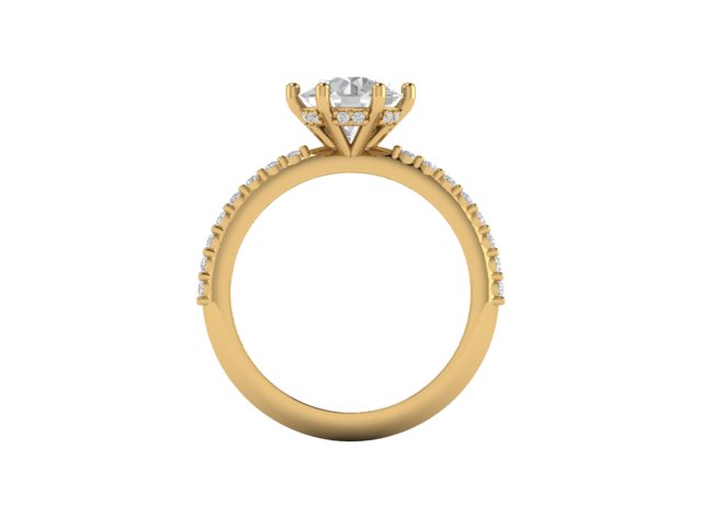 14kt Round Diamond Devotion Engagement Ring