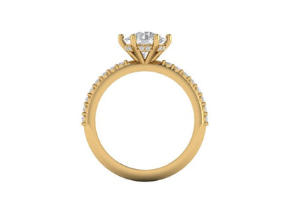 14kt Round Diamond Devotion Engagement Ring