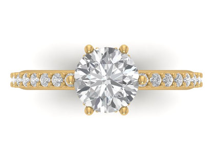 14kt Round Diamond Devotion Engagement Ring