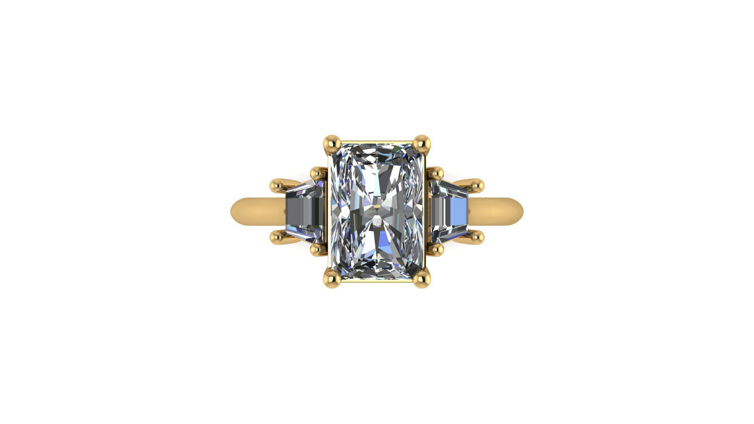 14kt Radiant Diamond Balance Engagement Ring