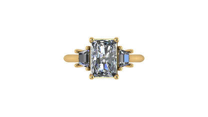 14kt Radiant Diamond Balance Engagement Ring