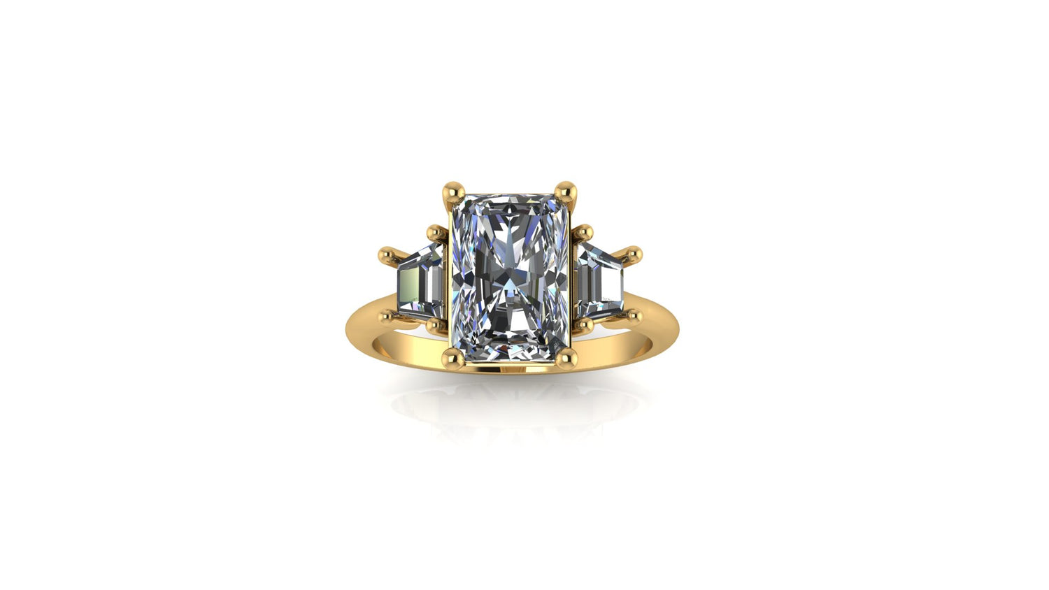 14kt Radiant Diamond Balance Engagement Ring