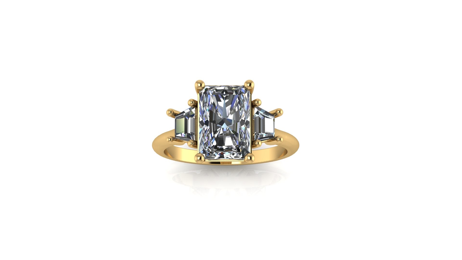 14kt Radiant Diamond Balance Engagement Ring