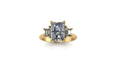 14kt Radiant Diamond Balance Engagement Ring