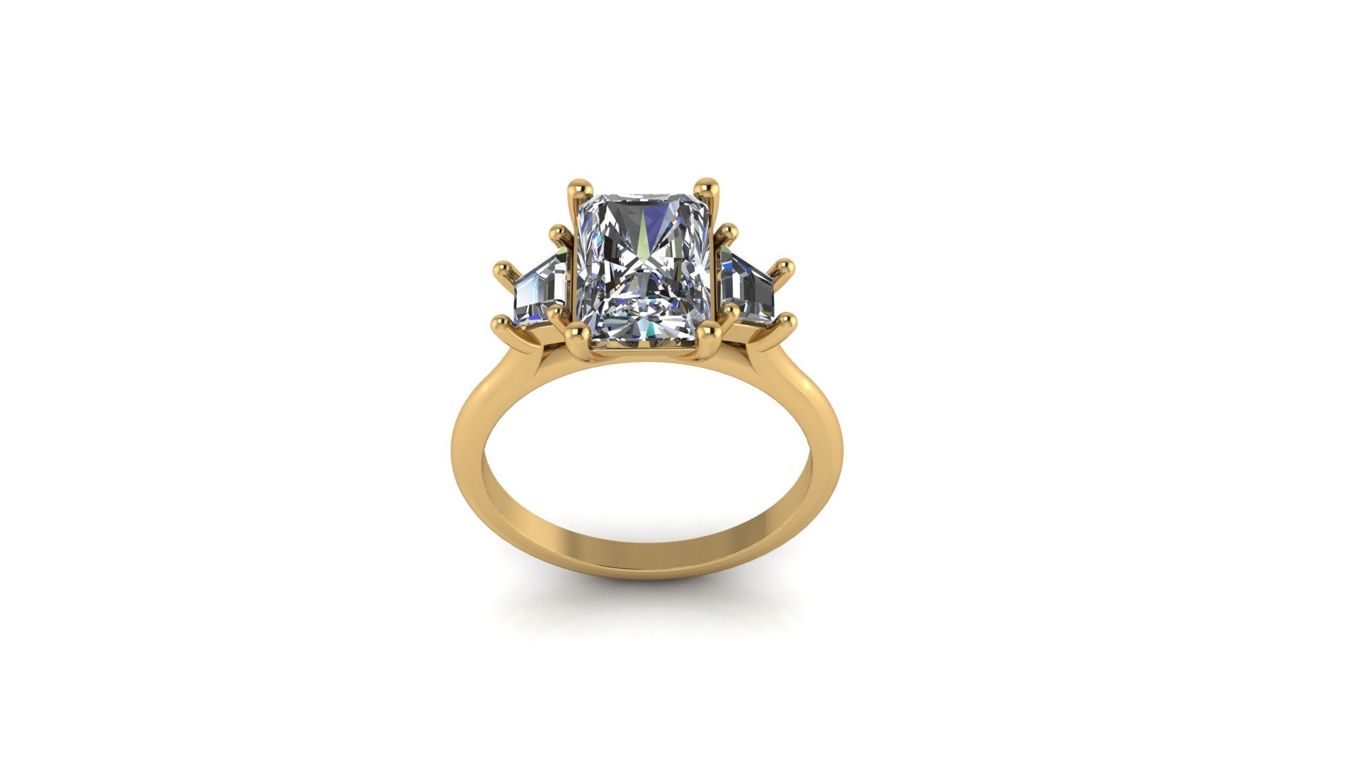 14kt Radiant Diamond Balance Engagement Ring