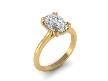 14kt Cushion Diamond Frescoes Engagement Ring