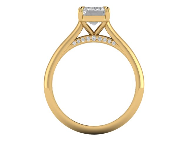 14kt Emerald Diamond Frescoes Engagement Ring