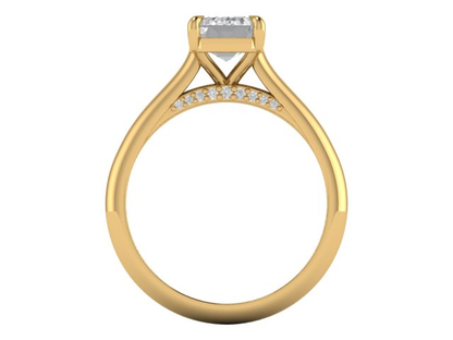 14kt Emerald Diamond Frescoes Engagement Ring