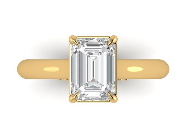 14kt Emerald Diamond Frescoes Engagement Ring