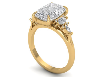 14kt Antique Diamond Trellis Engagement Ring