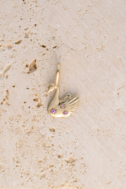 BABY PINK SWAN CHARM