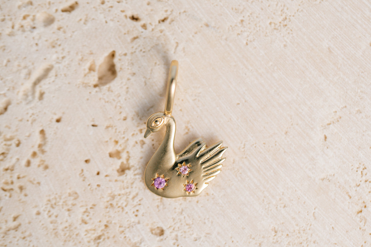 BABY PINK SWAN CHARM