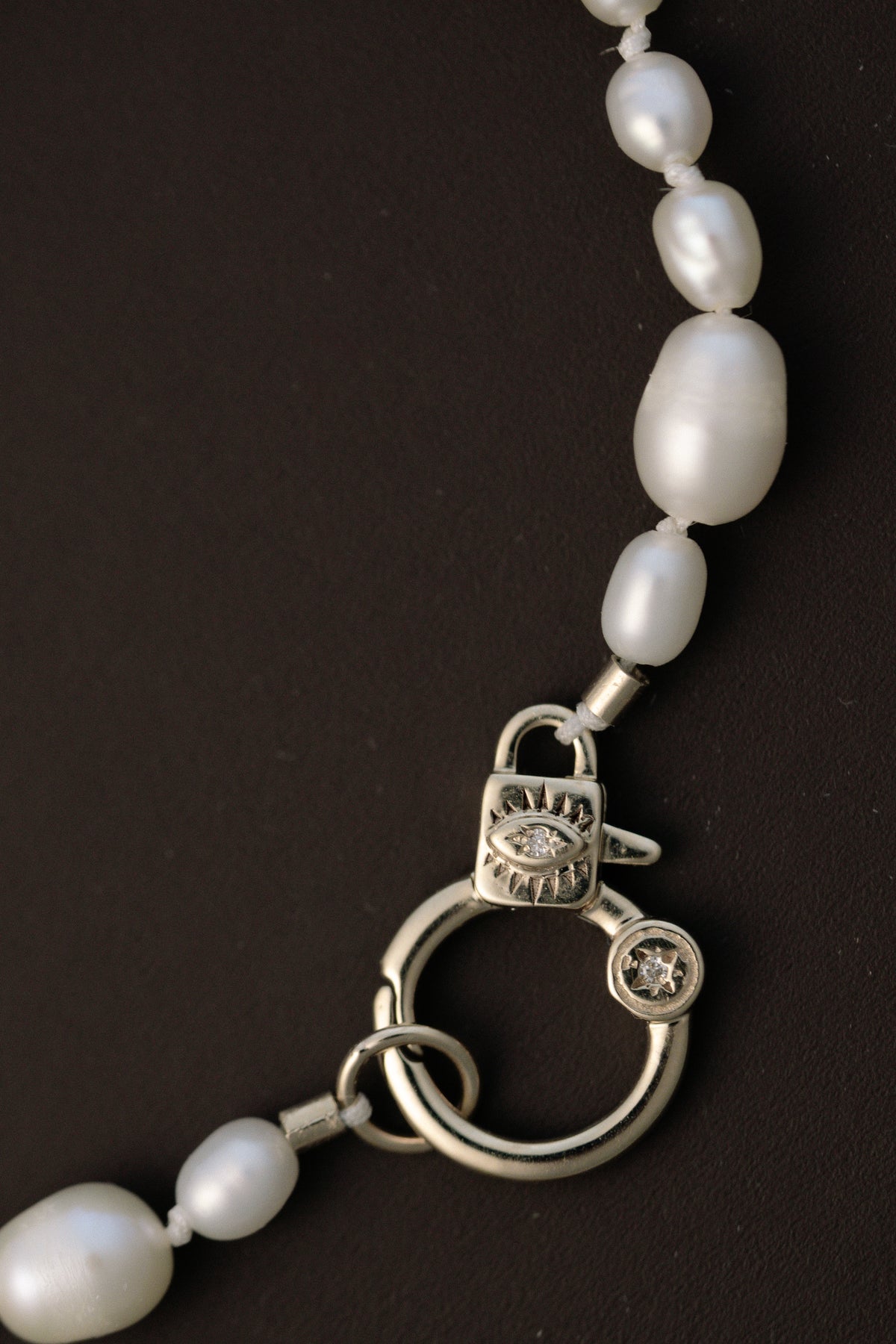 PEARL EYE LOVE YOU CLASP NECKLACE