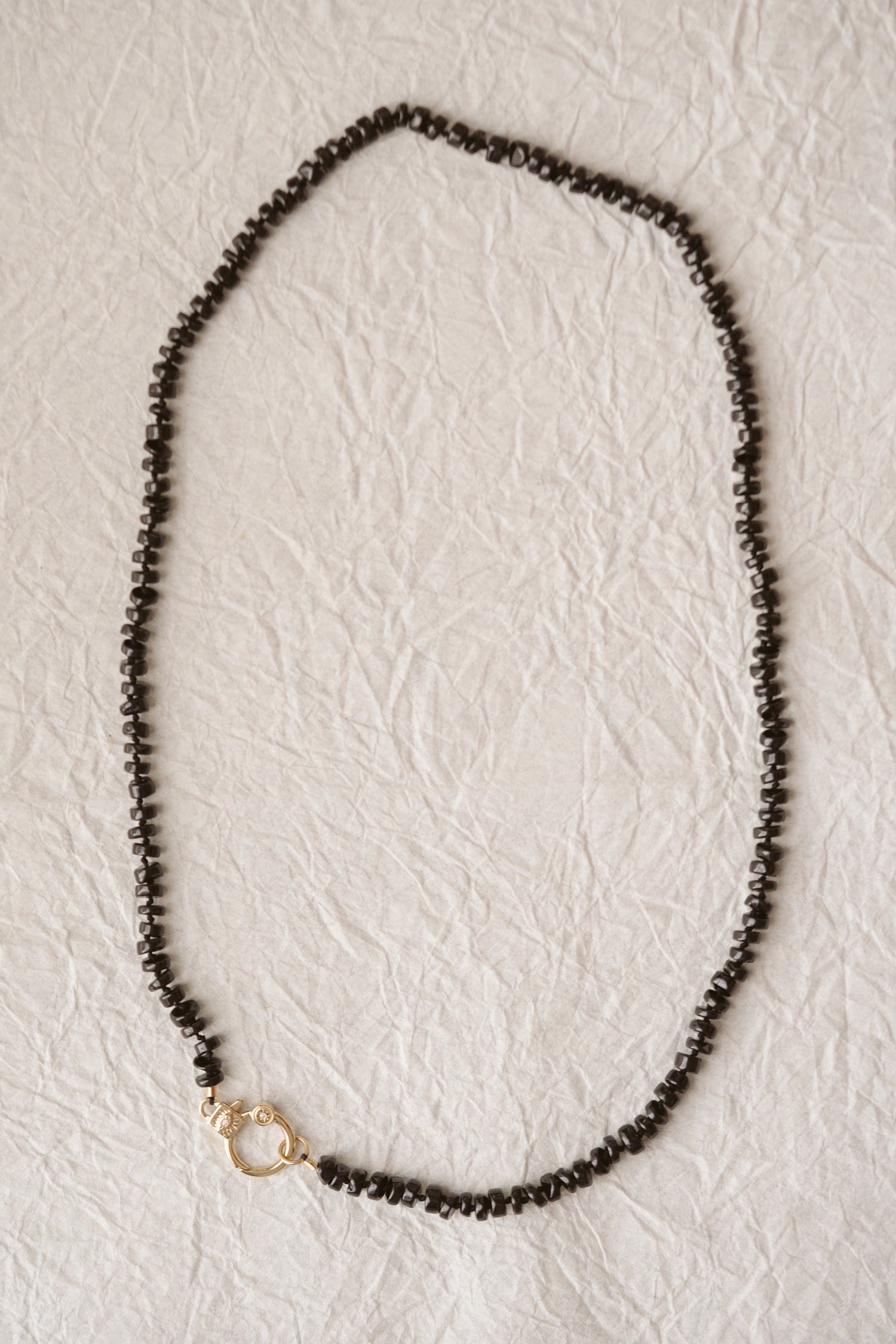EYE LOVE YOU ONYX CHARM NECKLACE