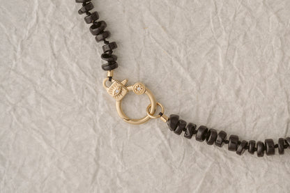 EYE LOVE YOU ONYX CHARM NECKLACE