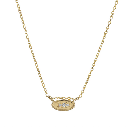 OVAL DIAMOND MIRROR NECKLACE
