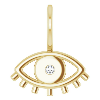 14kt gold Oracles charm with a single natural diamond