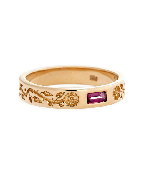 DOUBLE ROSE VINE RUBY BAND