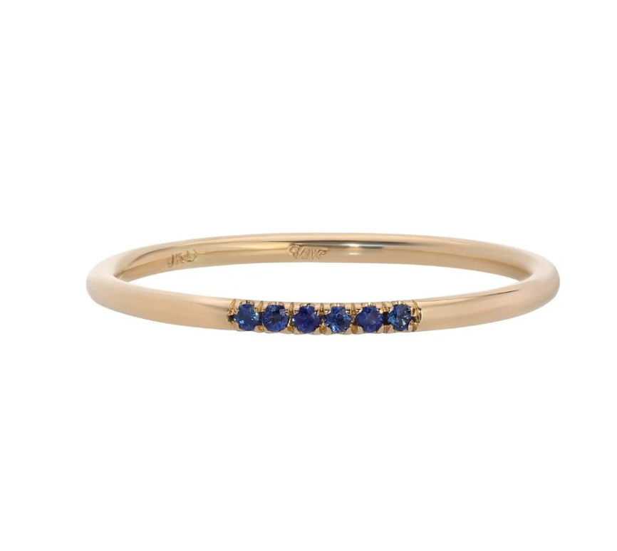 BLUE SAPPHIRE SEMI PAVÈ RING