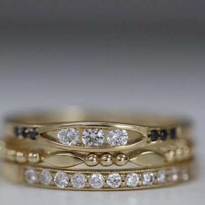 GOLD MARQUISE BEADED BAND