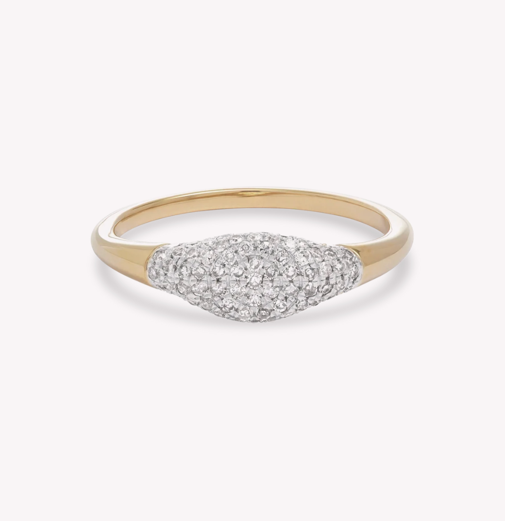 FINE SPARKLE MINI SIGNET RING