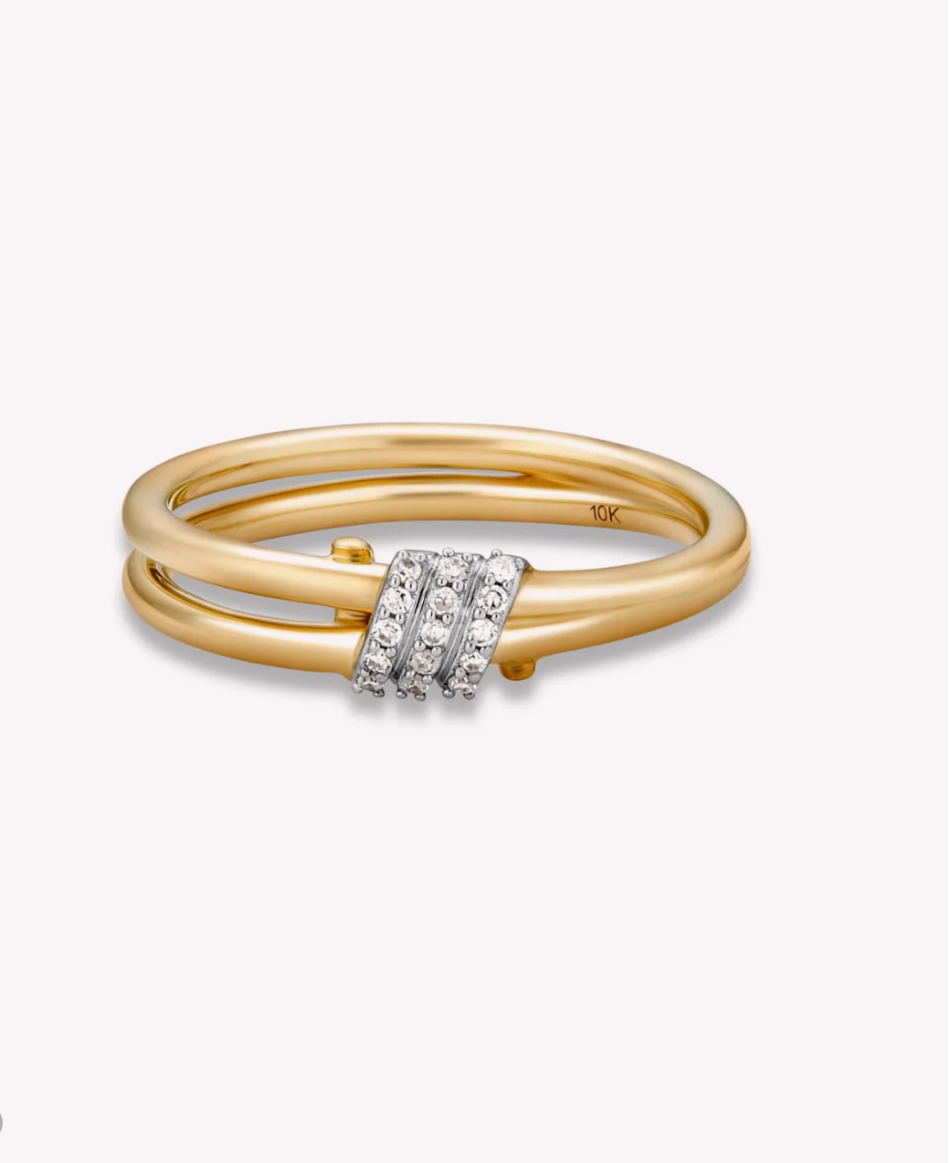TWINKLING TWINE PAVÉ DUO RING