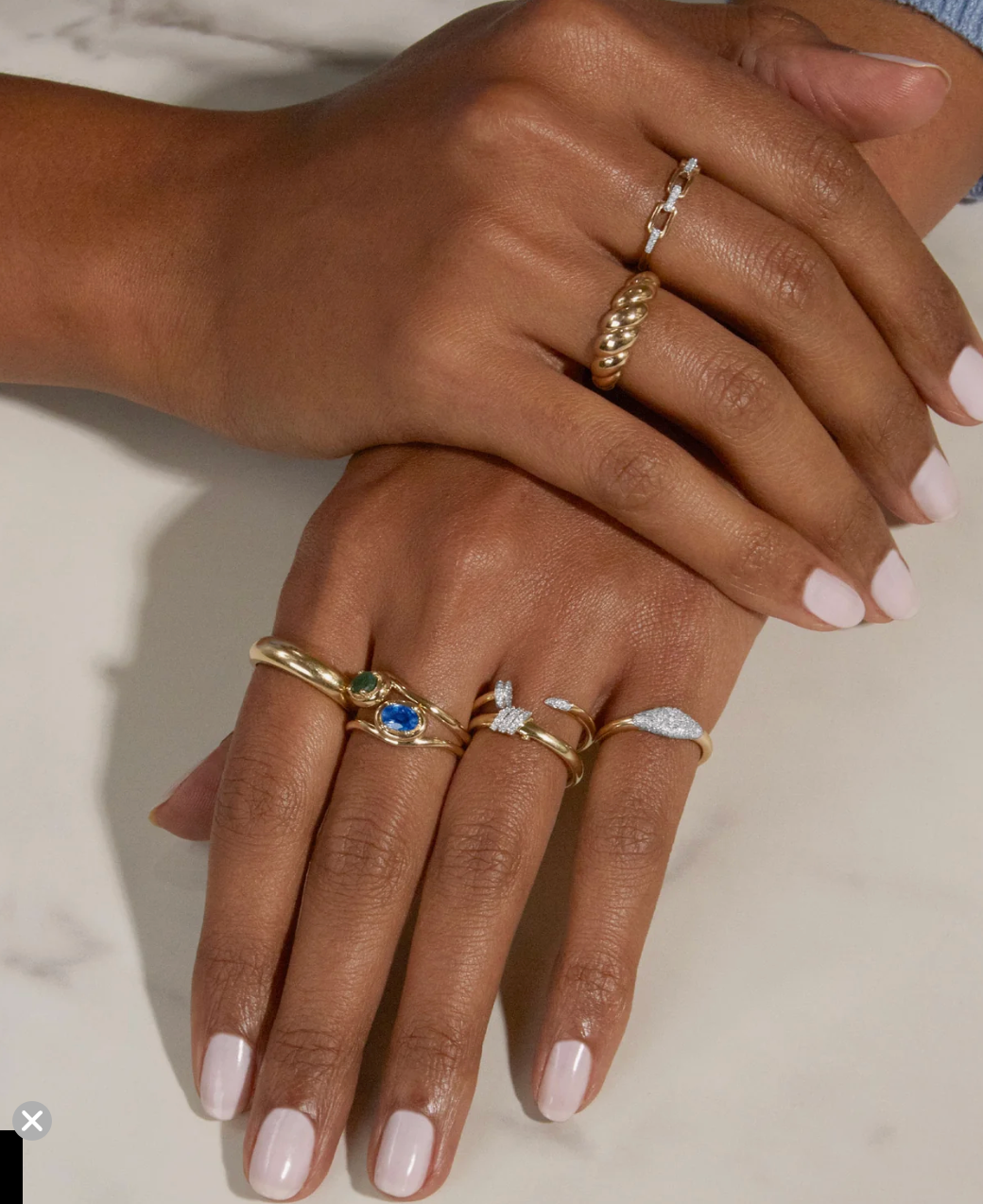 TWINKLING TWINE PAVÉ DUO RING