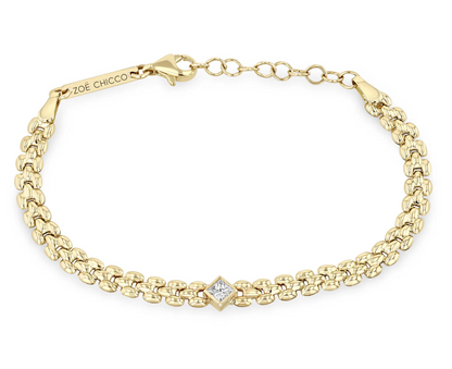 14KT PRINCESS DIAMOND SMALL PANTHER BRACELET